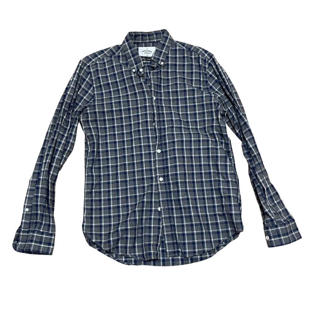 Portuguese Flannel‎ Men's M Old Style Wisdom Grey Navy Plaid Button Down Shirt